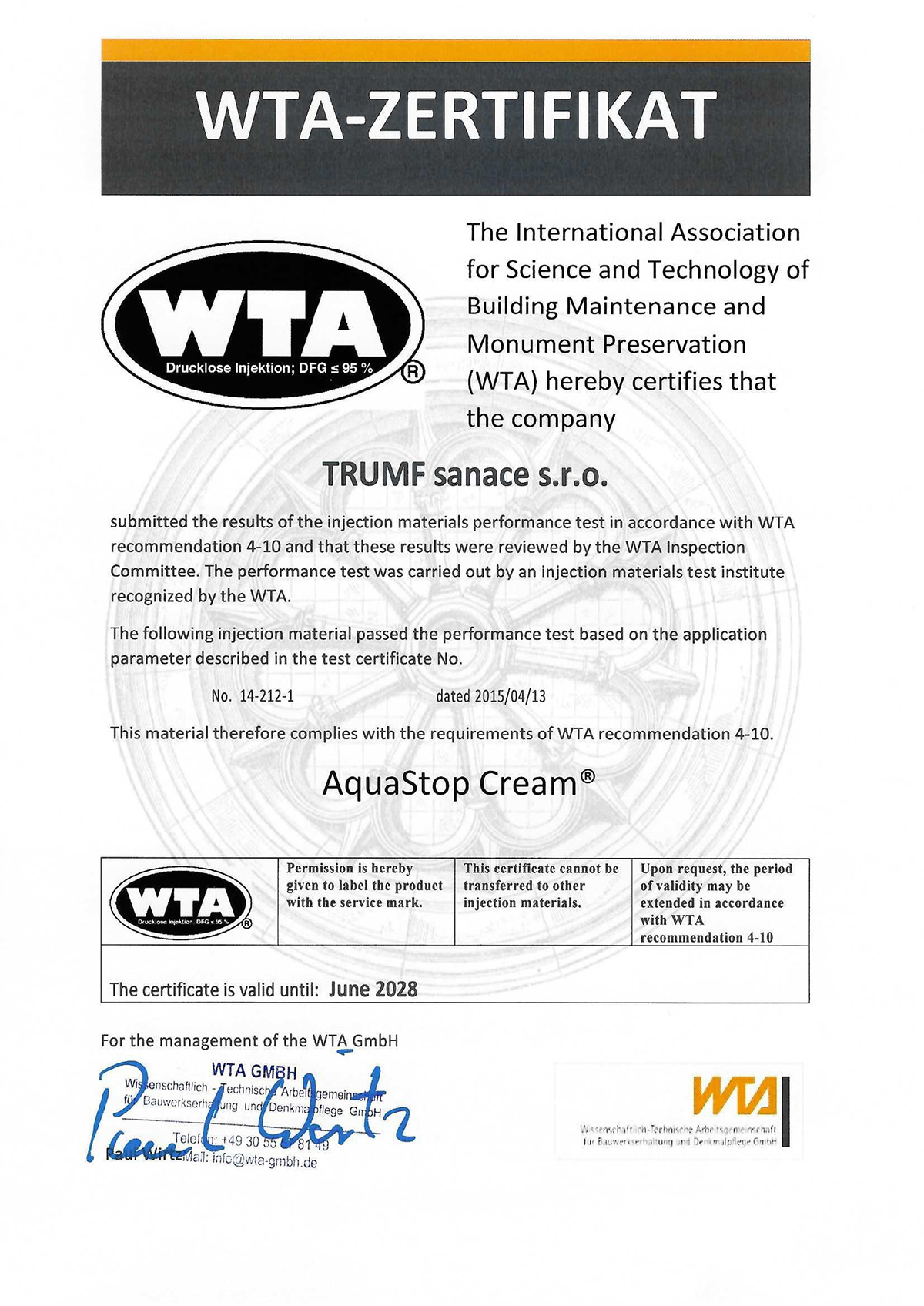 WTA-certifikat-Trumf